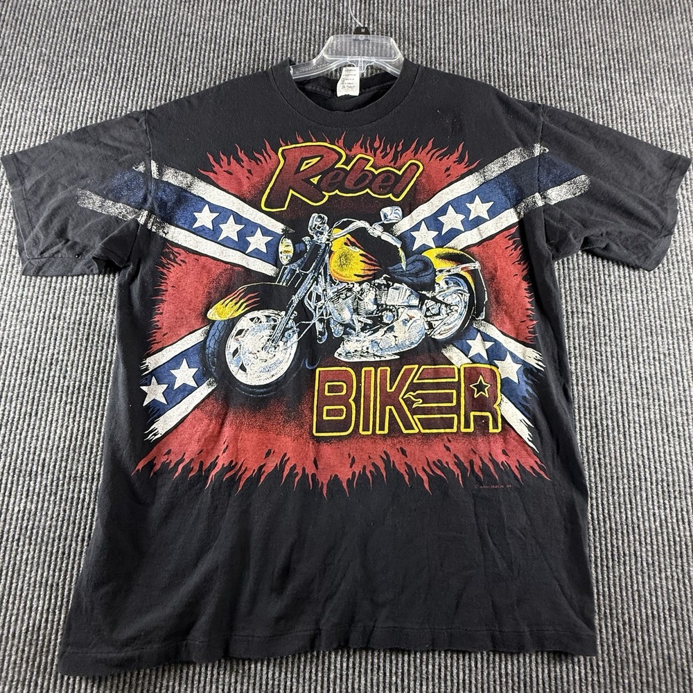 T.A.G. T-Shirt Mens XL Black Good Vintage 1994 Rebel Biker Motorcycle 90s USA
